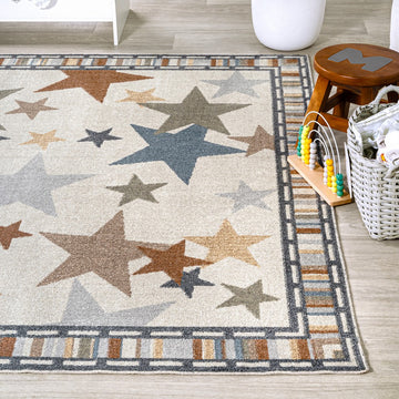 Star Gazer Geometric Machine-washable Area Rug